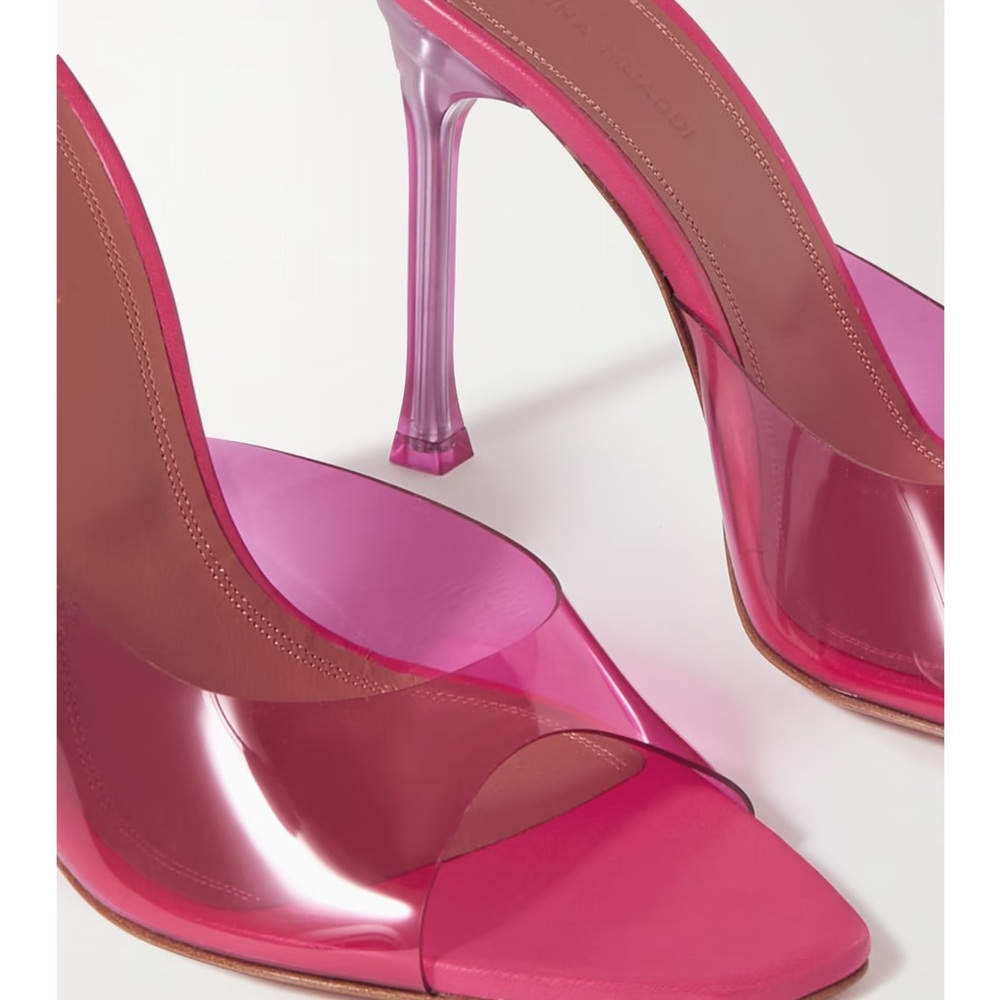Amina Muaddi Pink Heels Alexa 105mm